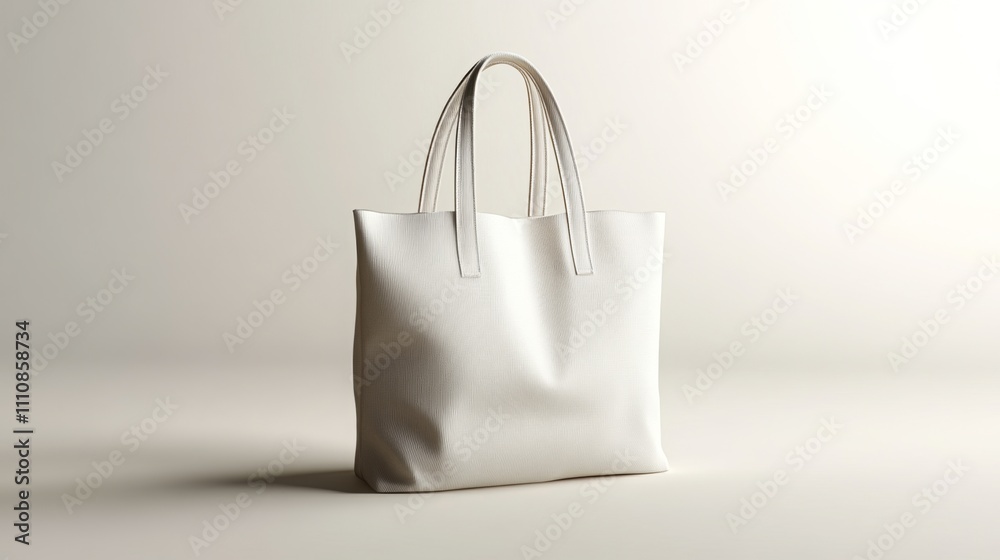 Stylish White Tote Bag on Isolated Background Stylish White Tote Bag on Isolated Background