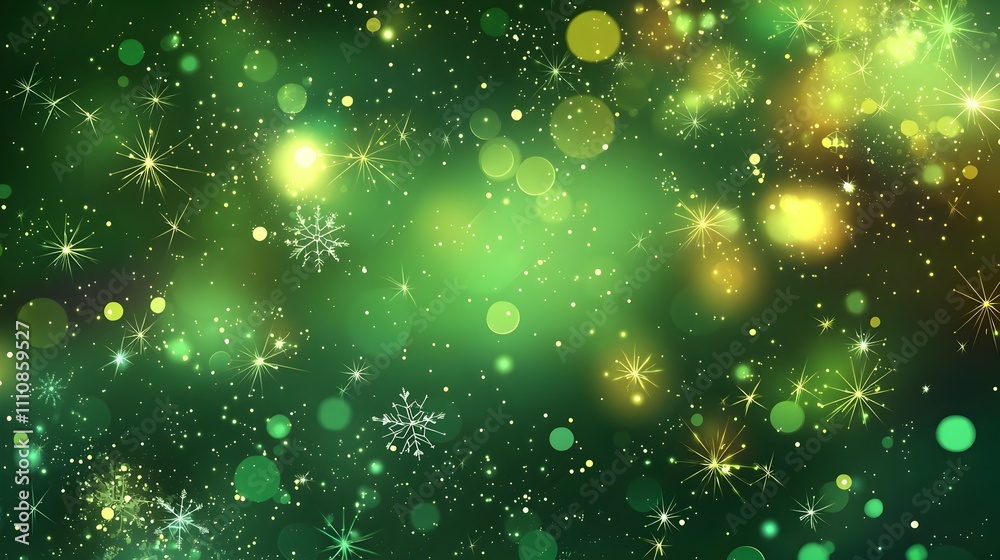 A green background with a large star and many small stars A green background with a large star and many small stars