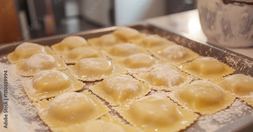 Winter Ravioli. AI generated illustration.