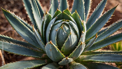 Foxtail Agave Plant Close Up Image