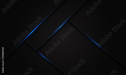 Abstract blue light dark grey metallic overlap design modern futuristic technology background vector