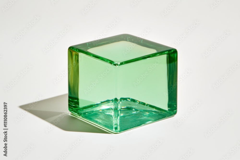 A flat depiction of a transparent cube, with simple light reflections and shadows, on a white background A flat depiction of a transparent cube, with simple light reflections and shadows, on a white background