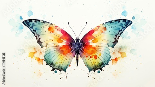 A photo of a butterfly watercolor painting photo