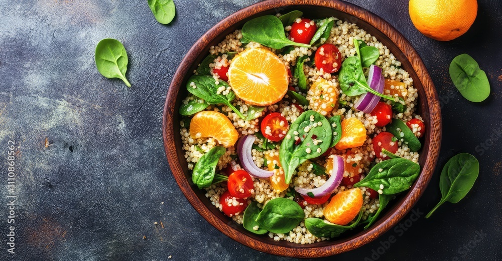 Vegetable Millet Salad. AI generated illustration. Vegetable Millet Salad. AI generated illustration.