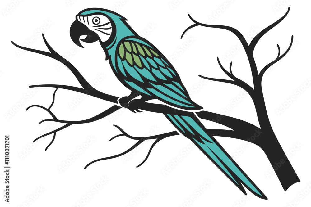 Fototapeta premium blue Parrot vector illustration