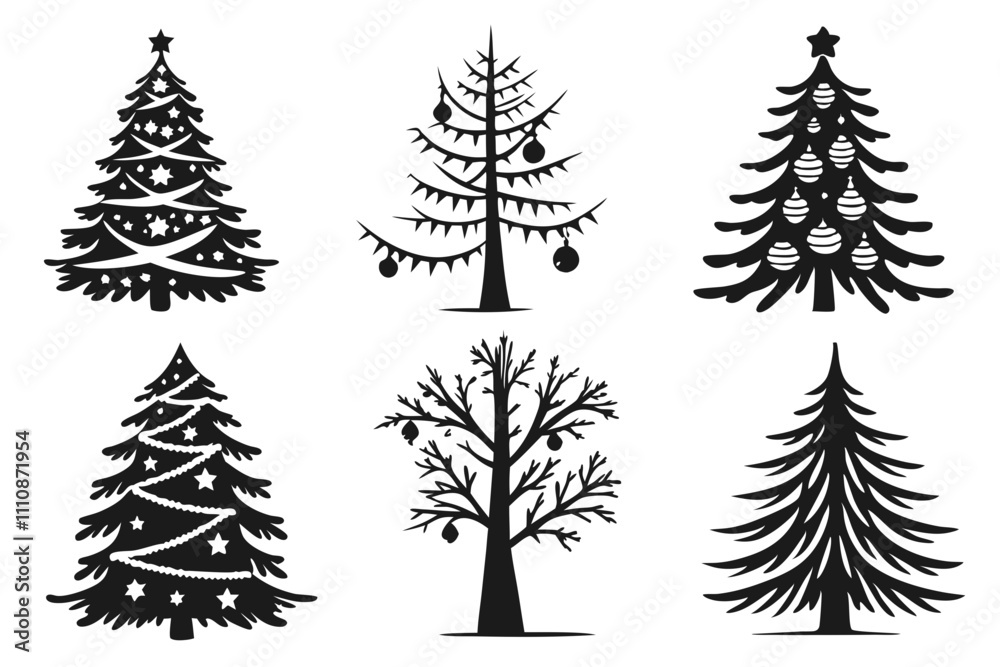 Obraz premium set of christmas trees