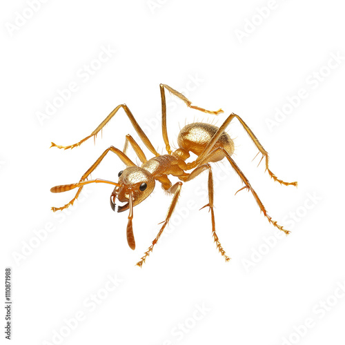 Golden Ant Close-Up A Detailed Macro Photograph of a Golden-Colored Ant