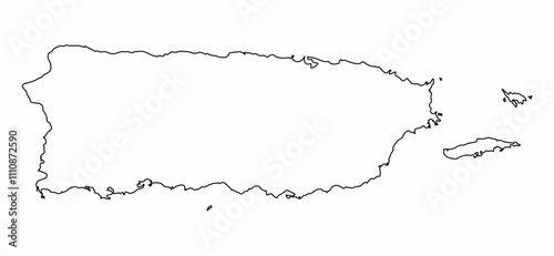 Obraz na płótnie Puerto Rico outline map w salonie