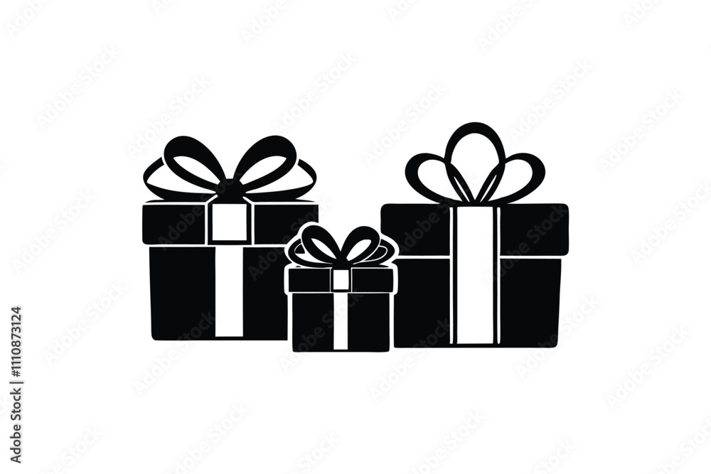 set of gift boxes with bows set of gift boxes with bows