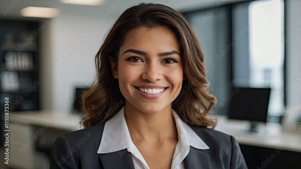 Headshot close up face portrait of young happy smiling Hispanic businesswoman, Headshot close up face portrait of young happy smiling Hispanic businesswoman,