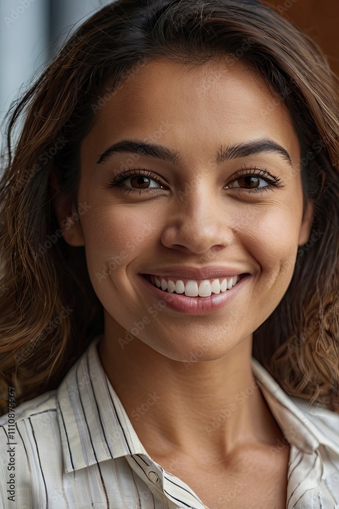 Headshot close up face portrait of young happy smiling Hispanic businesswoman, Headshot close up face portrait of young happy smiling Hispanic businesswoman,