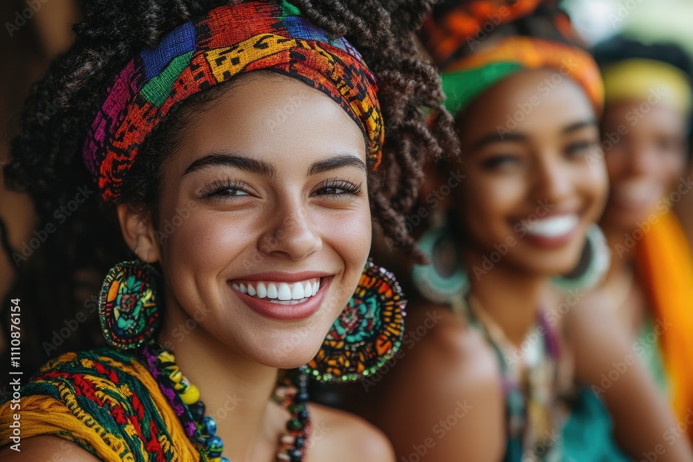 Brazilian women smiling and wearing traditional clothes Brazilian women smiling and wearing traditional clothes