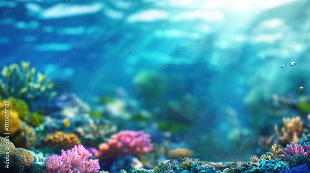 Fototapeta premium Explore the vibrant underwater world of coral reefs and marine life