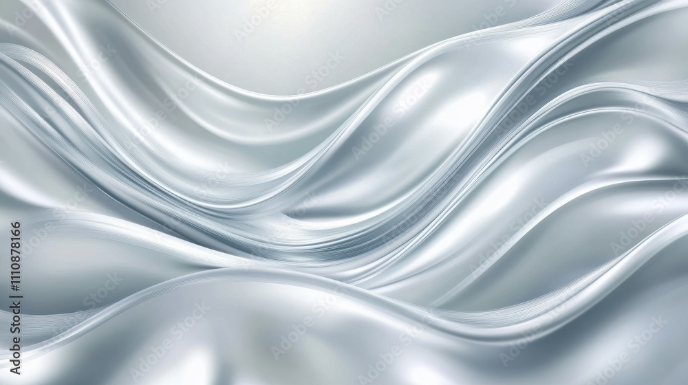 Obraz premium Modern metallic silver waves stylish interiors and artful enhancements for contemporary spaces