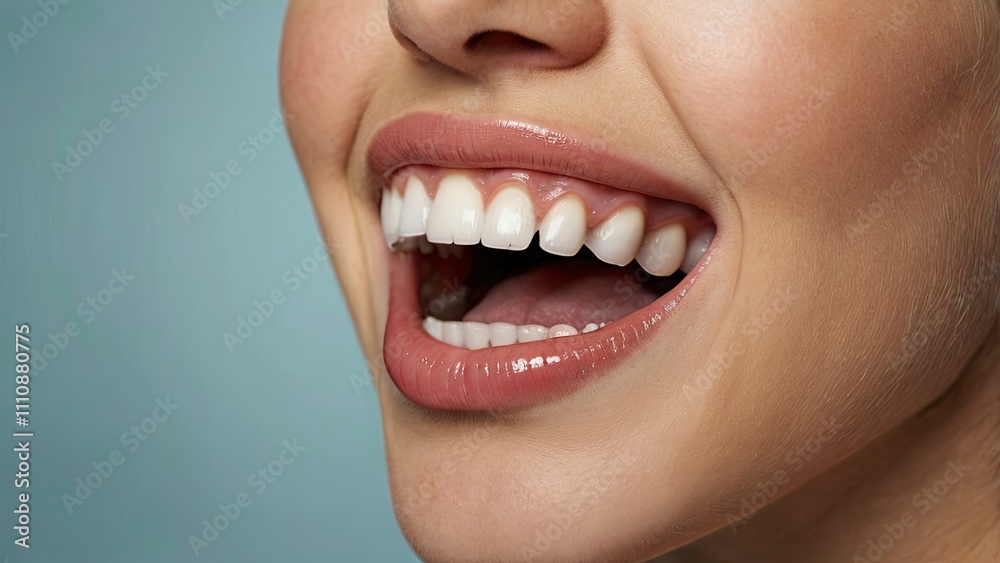 Obraz premium a_closeup_image_capturing_a_happy_woman_licki