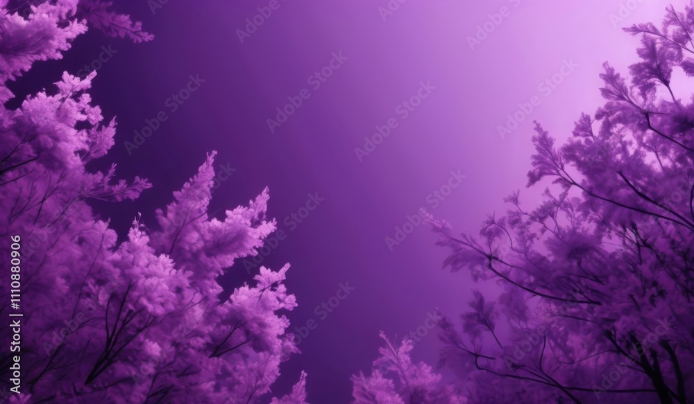 Fototapeta premium purple trees in the foreground with a purple sky in the background