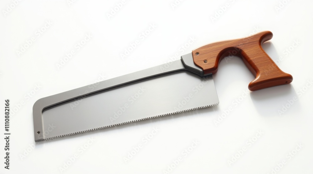 Highly Detailed 4K Image of a Professional Hand Saw Isolated on Pure White. Sharp and Sleek Modern Hand Saw. Highly Detailed 4K Image of a Professional Hand Saw Isolated on Pure White. Sharp and Sleek Modern Hand Saw.
