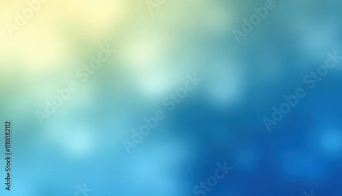 blurred blue and yellow background with a blurry image of a person