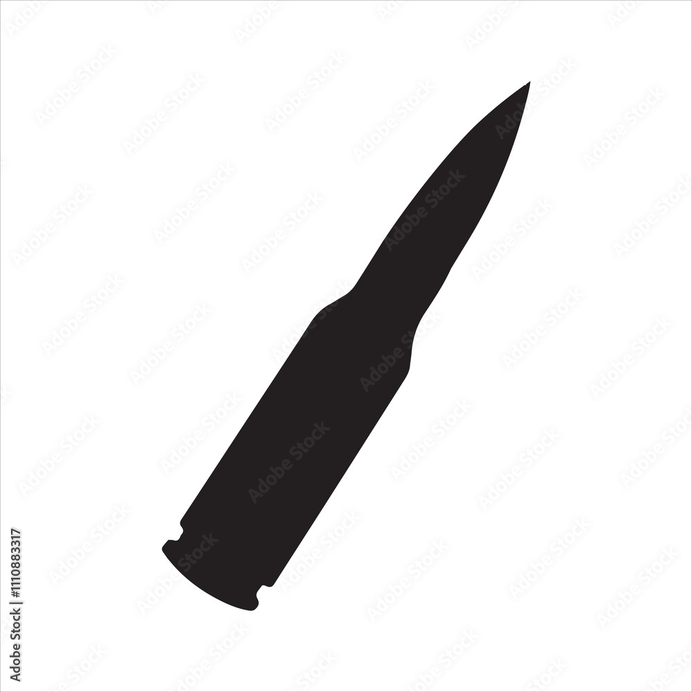 Bullet silhouette on white background
Bullet silhouette on white background