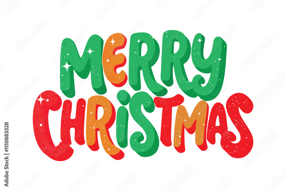 Fototapeta premium Merry Christmas typography design 