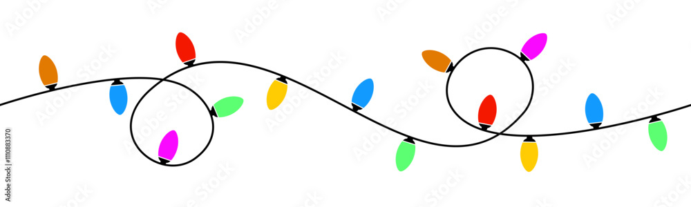Christmas lights isolated, festive string of colorful holiday lights, Christmas decoration lights seamless design elements, glowing lights for greeting card design, bright garlands Christmas lights isolated, festive string of colorful holiday lights, Christmas decoration lights seamless design elements, glowing lights for greeting card design, bright garlands