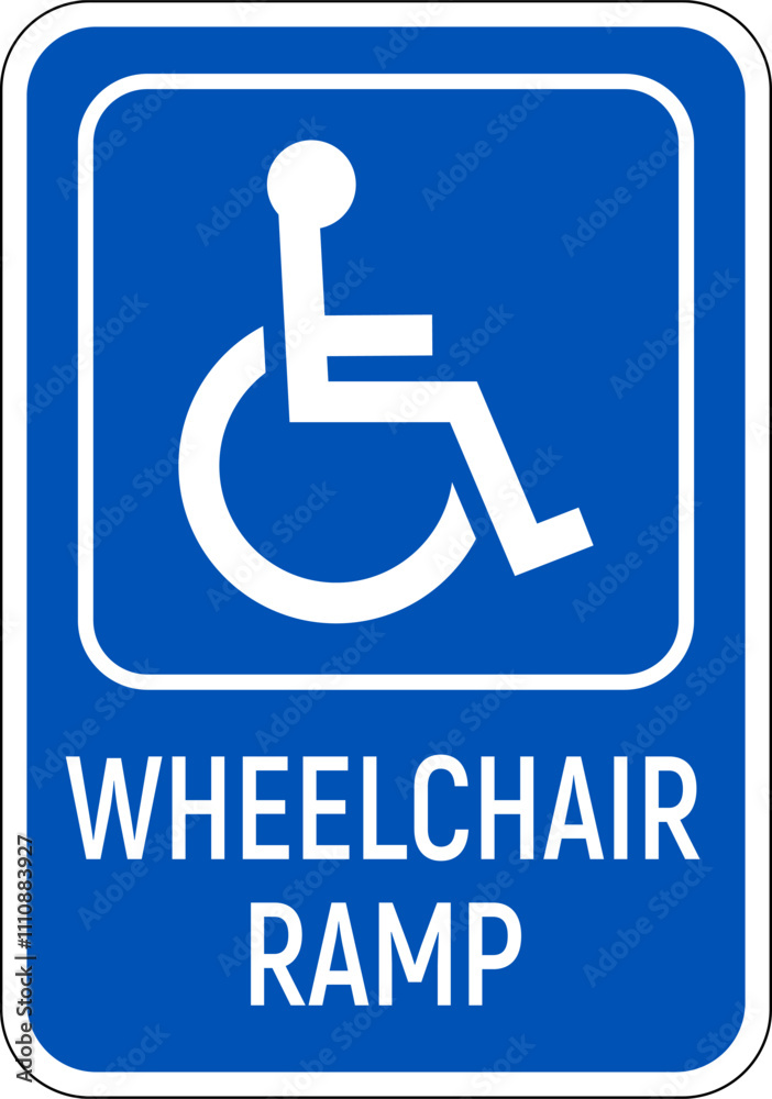 Handicapped reserved parking signs. Wheelchair ramp access sign symbol vector. Handicapped reserved parking signs. Wheelchair ramp access sign symbol vector.
