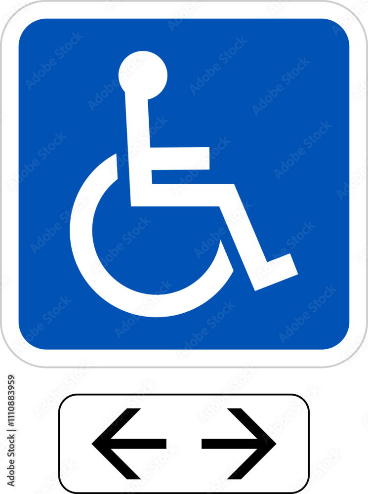 Handicapped reserved parking signs. Wheelchair ramp access sign symbol vector. Handicapped reserved parking signs. Wheelchair ramp access sign symbol vector.