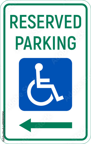 Handicapped reserved parking signs. Wheelchair ramp access sign symbol vector.