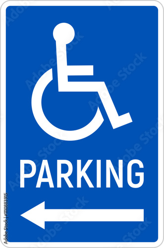 Handicapped reserved parking signs. Wheelchair ramp access sign symbol vector.