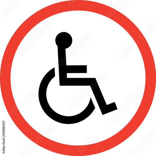 Handicapped reserved parking signs. Wheelchair ramp access sign symbol vector.