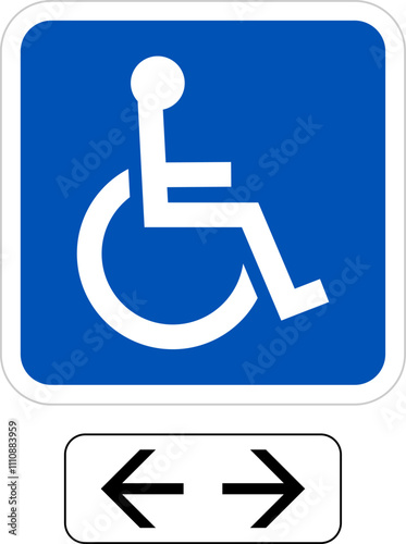 Handicapped reserved parking signs. Wheelchair ramp access sign symbol vector.