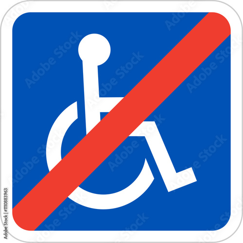 Handicapped reserved parking signs. Wheelchair ramp access sign symbol vector.