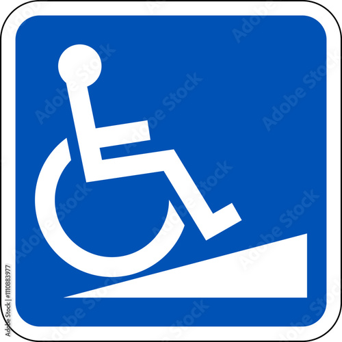 Handicapped reserved parking signs. Wheelchair ramp access sign symbol vector.
