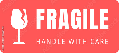 Shipping Fragile Sign icon Handle With Care icon