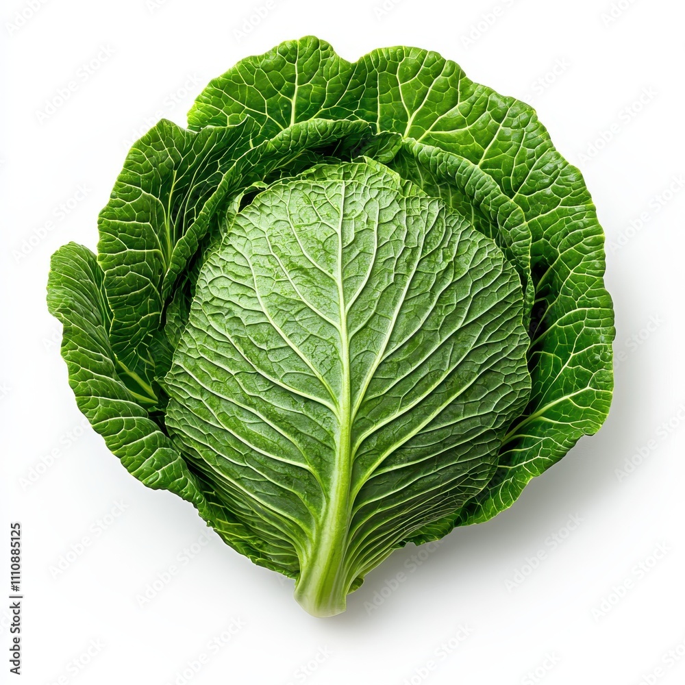 Obraz premium Fresh Green Cabbage: A Close-Up Look at the Lush Texture and Vibrant Color of Nature