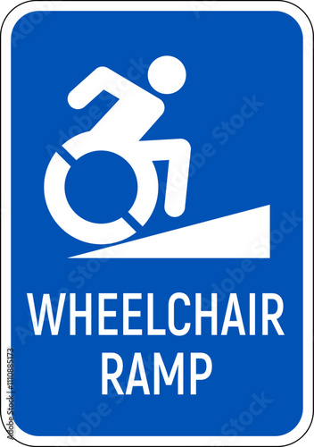 Handicapped reserved parking signs. Wheelchair ramp access sign symbol vector.