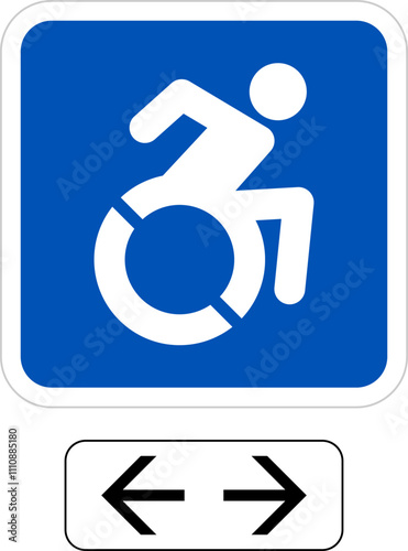 Handicapped reserved parking signs. Wheelchair ramp access sign symbol vector.
