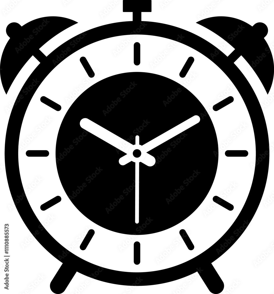Simple analogue wall clock vector illustration, black and white, with seconds hand. Simple analogue wall clock vector illustration, black and white, with seconds hand.