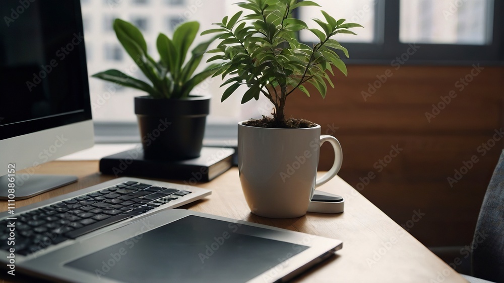 a_modern_office_desk_features_a_sleek_minimal a_modern_office_desk_features_a_sleek_minimal