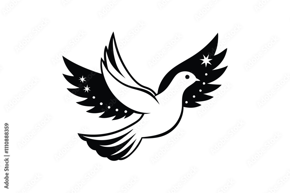 Obraz premium Merry Christmas silhouette element 