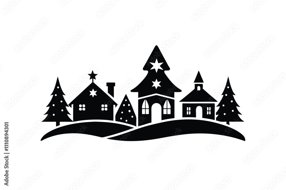 Merry Christmas silhouette element Merry Christmas silhouette element