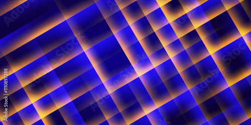 Abstract blue crossed shapes, futuristic geometric background with yellow light suitable for presentation templates, brochures, posters, banners, prints and business cards.
