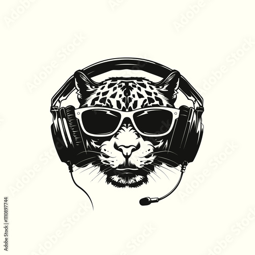 Jaguar dj silhouette vector illustration