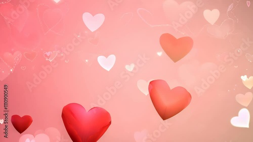 video for Valentine's Day with colorful hearts in a fun atmosphere. concept of romance, Valentine's day