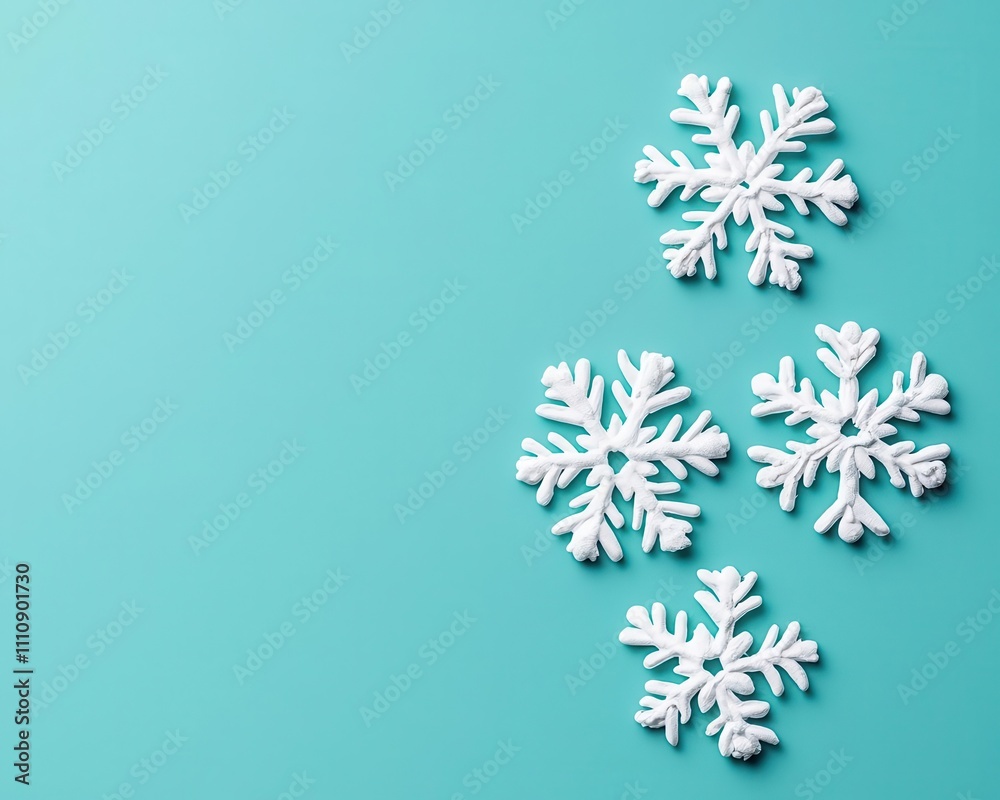 Minimalist Christmas card design with acrylicpainted snowflakes and an elegant handwritten holiday message Minimalist Christmas card design with acrylicpainted snowflakes and an elegant handwritten holiday message