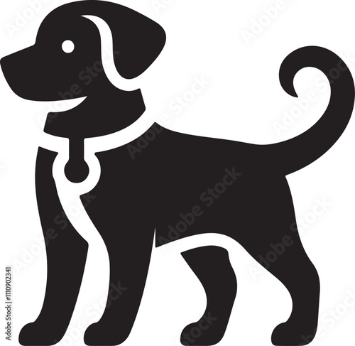 Cute Dog vector with white background photo