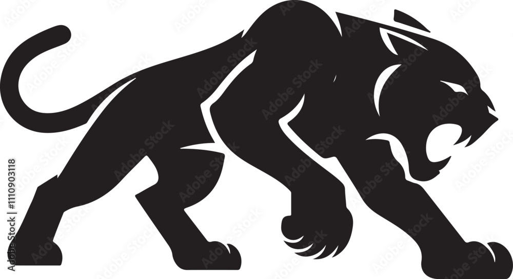 Black Panther vector with white background Black Panther vector with white background