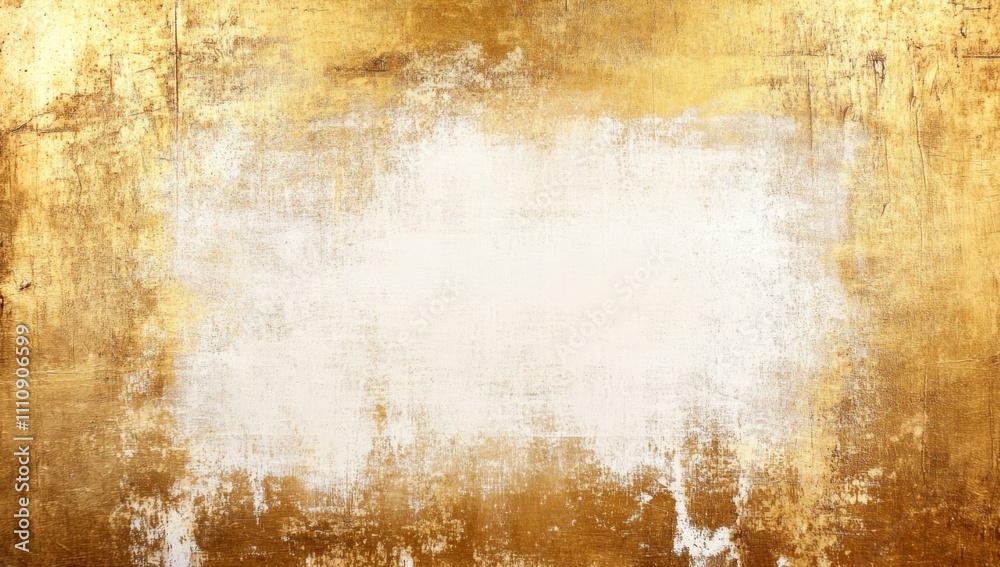 Fototapeta premium Gold Bokeh Background with White Space in the Middle