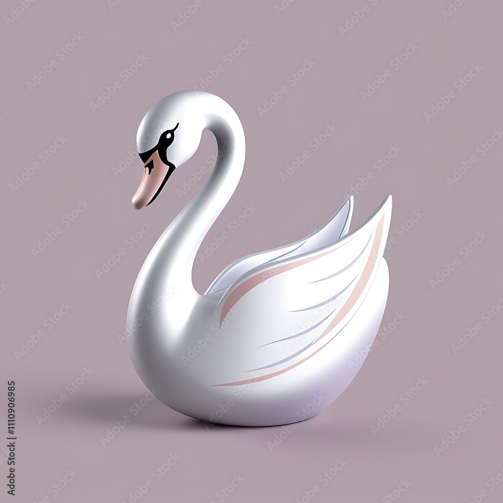 Fototapeta premium Elegant White Swan Figurine Decorative Art