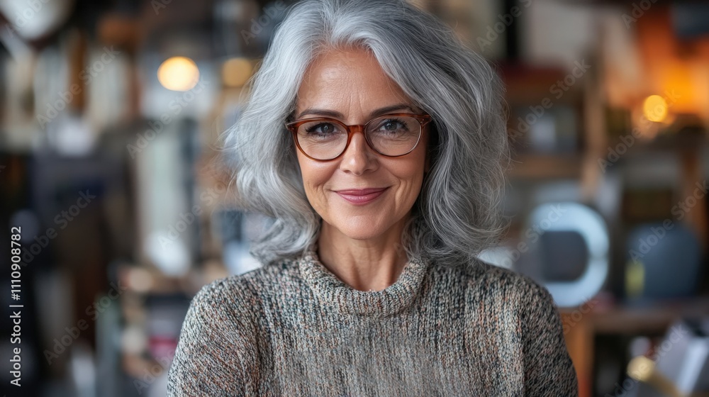 Charming Senior Woman in Casual Settings Charming Senior Woman in Casual Settings